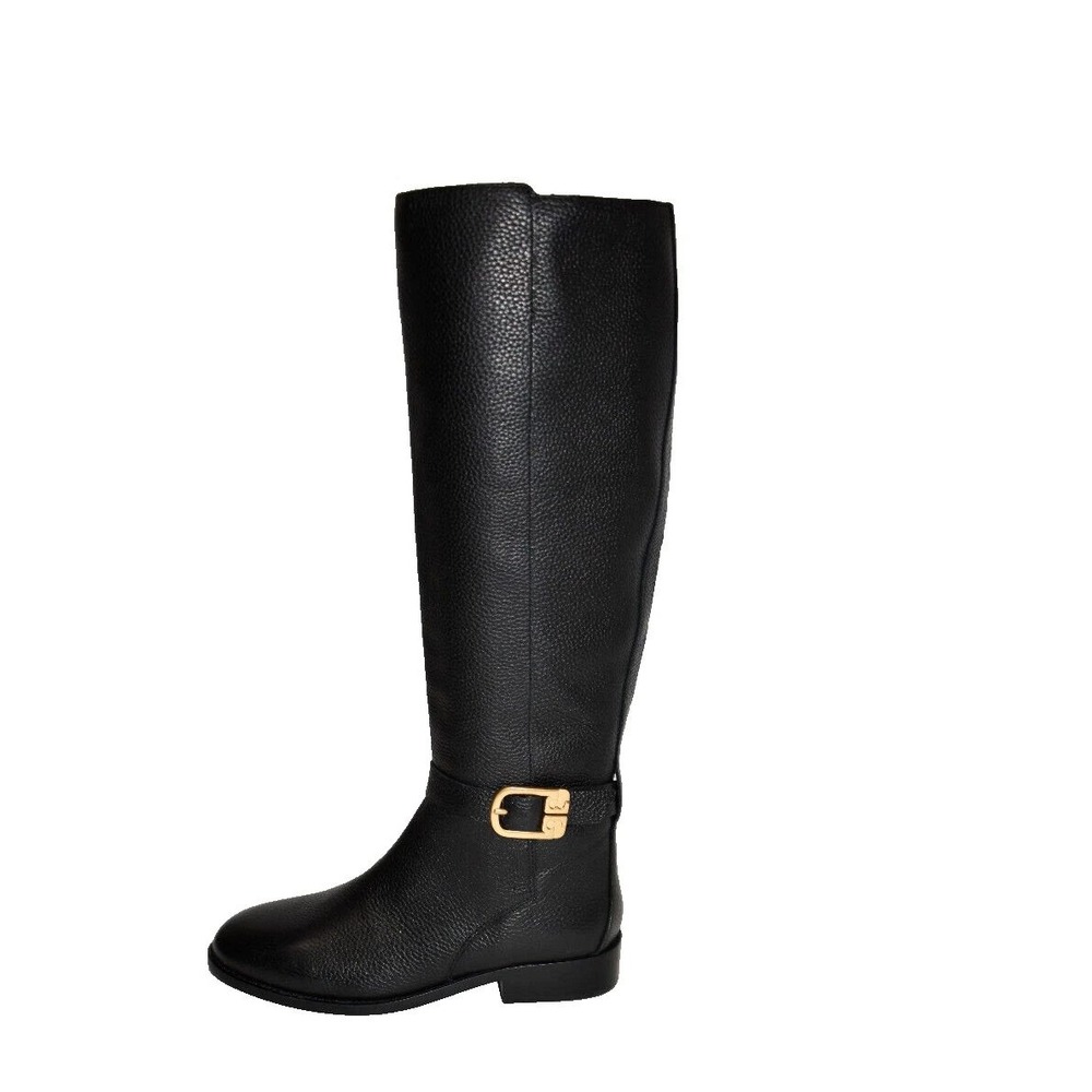 Tory Burch Brooke‎ Buckle Tall Riding Boots Black Size 7.5 NWOB - Picture 2 of 10